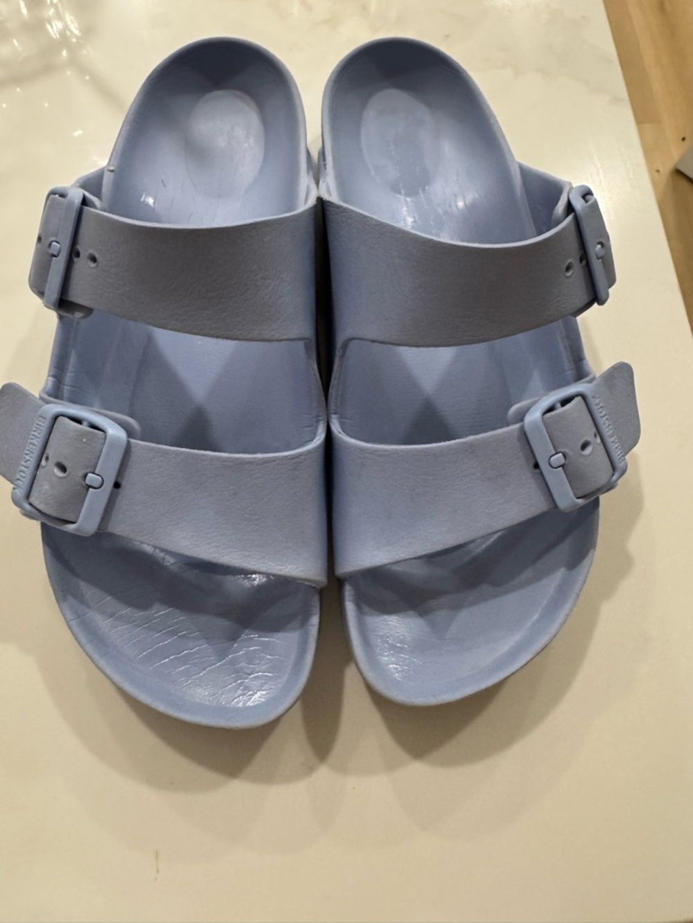 Light periwinkle blue Double Strap Birkenstock Sandal
